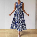 Damen nan Wickel-Maxikleid mit V-Ausschnitt und gR&Bundenem Taillengürtel R&B