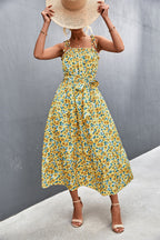 Damen Midikleid mit zartem Floral-Print und Rüschendetails R&B