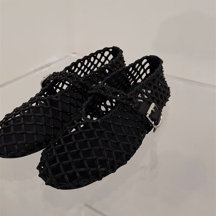 Damen Elegante Netzschuhe mit modischem Riemendesign