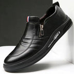 Herren Komfortable Slip-On Leder-Sneaker mit dezentem Reißverschluss und flexiblem Sohlenprofil R&B
