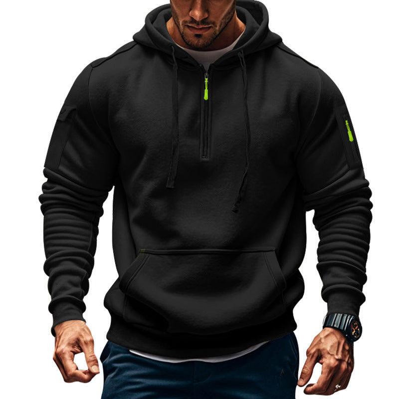 Herren Kapuzenpullover mit modernem Reißverschluss und praktischen Taschen R&B