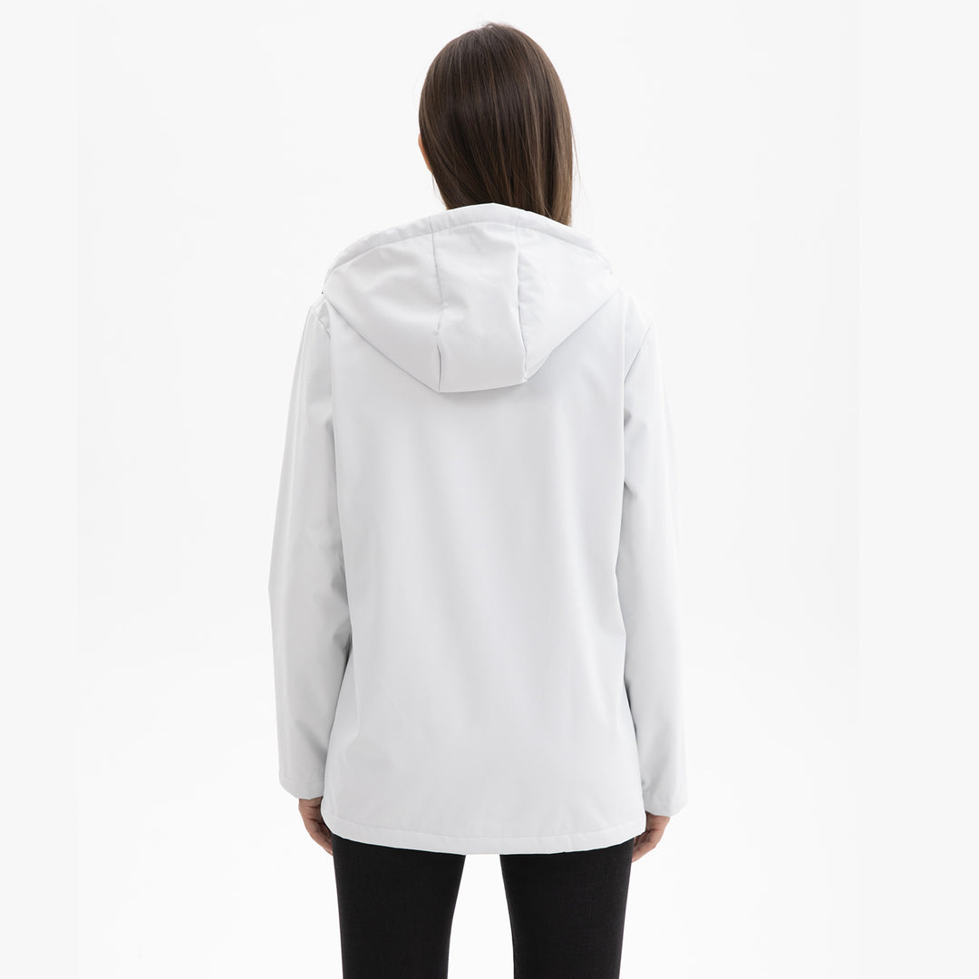 Damen wasserabweisende Outdoorjacke mit verstellbarem Kapuzenkragen R&B