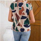 Damen lässige Bluse mit geometrischem Muster R&B