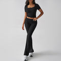 Damen Sportliches Oberteil mit hohen Taillenleggings aktivem Set R&B