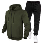 Herren Sportlicher Hoodie- und Jogginganzug mit Fleece-Futter und praktischen Taschen R&B