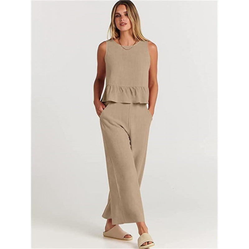 Damen lässiger Jumpsuit mit voluminösem Oberteil und seitlichen Taschen R&B