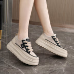 Damen Sportliche Luftige Sneakers mit modischem Plateau-Heel R&B