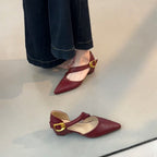 Damen elegante Slingback-Pumps mit modischem Riemchen und stabiler Sohle R&B