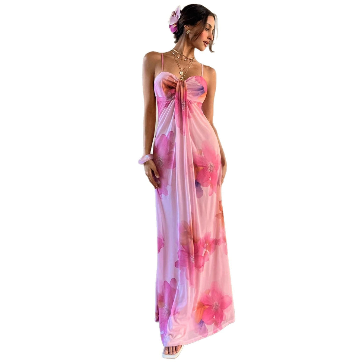 Damen Maxikleid mit floralem Design R&B