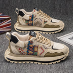 Damen Sportliche Sneaker mit buntem Ethno-Muster und flexibler Sohle R&B