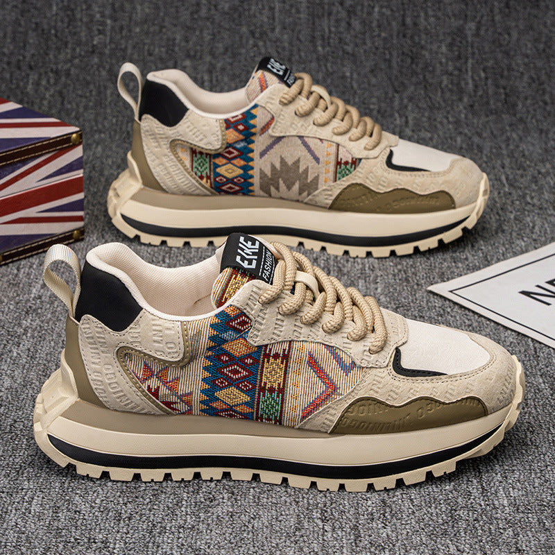 Damen Sportliche Sneaker mit buntem Ethno-Muster und flexibler Sohle R&B