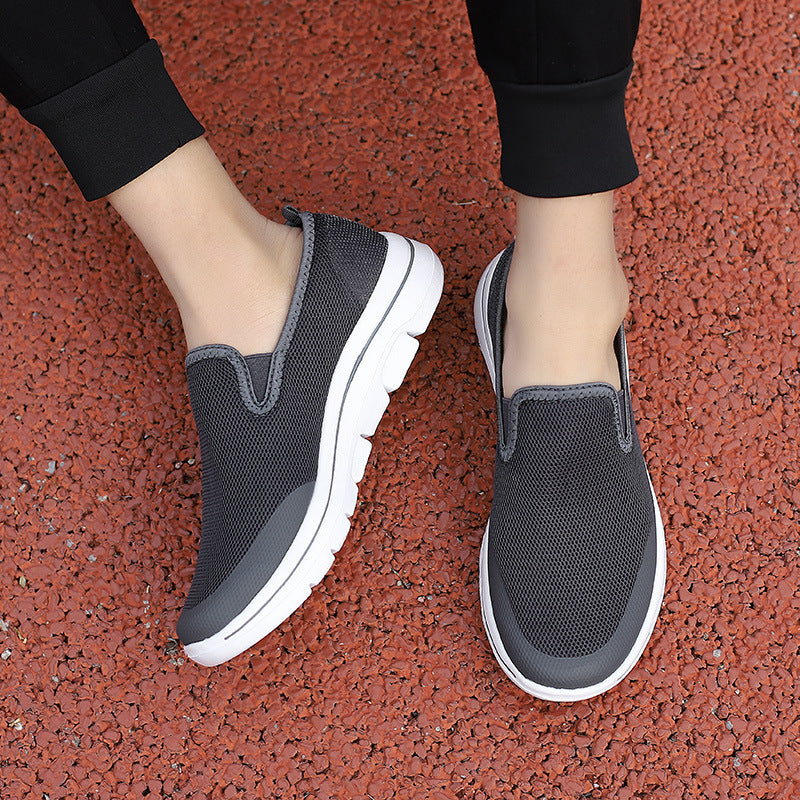 Damen Slip-On Freizeit-Schuhe mit atmungsaktivem Mesh-Obermaterial und flexibler Sohle