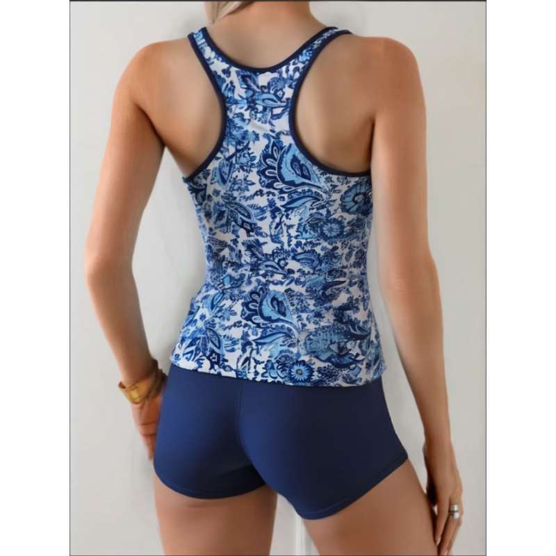 Damen Hochwertiger Sport-Badeanzug mit floralem Muster