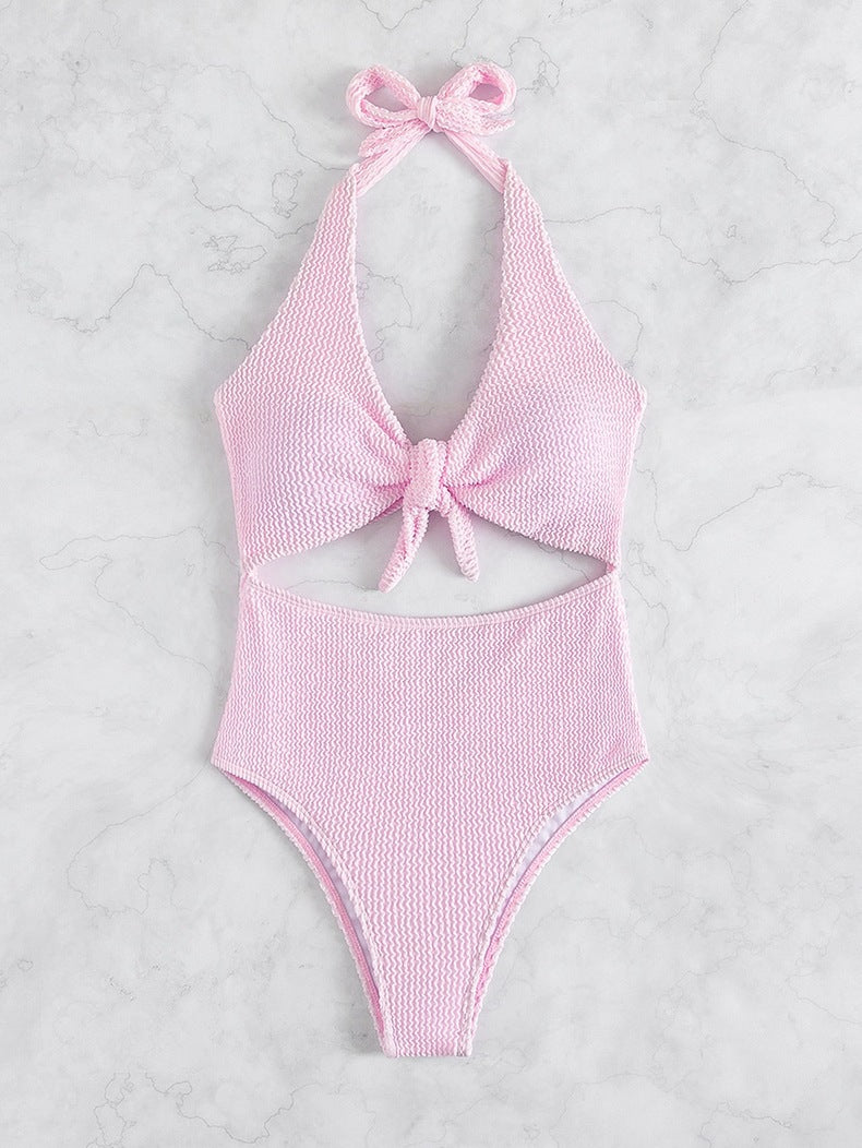 Damen Einteiliger Badeanzug mit innovativem Wickeldetail R&B