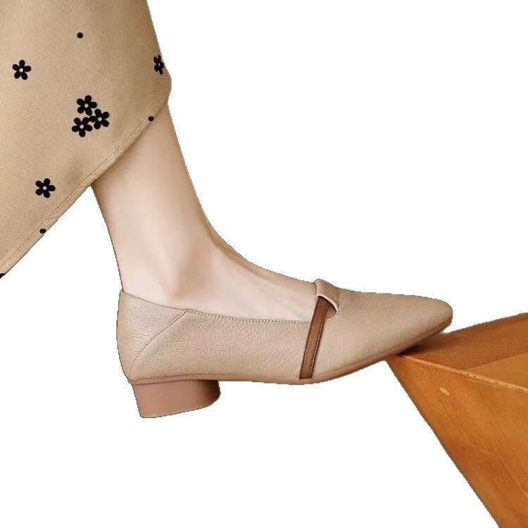 Damen Elegante Ballerinas mit komfortablem Blockabsatz und modischem Riemen