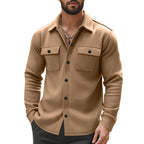 Herren nan gefütterte Hemdjacke mit Fleecefutter, aufgesetzten Brustklappen und Druckknopfleiste R&B