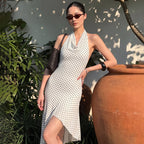 Damen ärmelloses Polka-Dots Kleid R&B