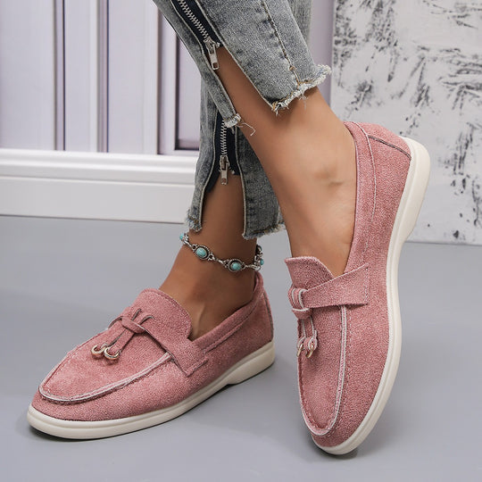 Damen Elegante Mokassins mit modischem Riemendesign und bequemer Dämpfung R&B