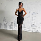 Damen Elegantes Maxikleid mit raffinierten Spitzenakzenten R&B