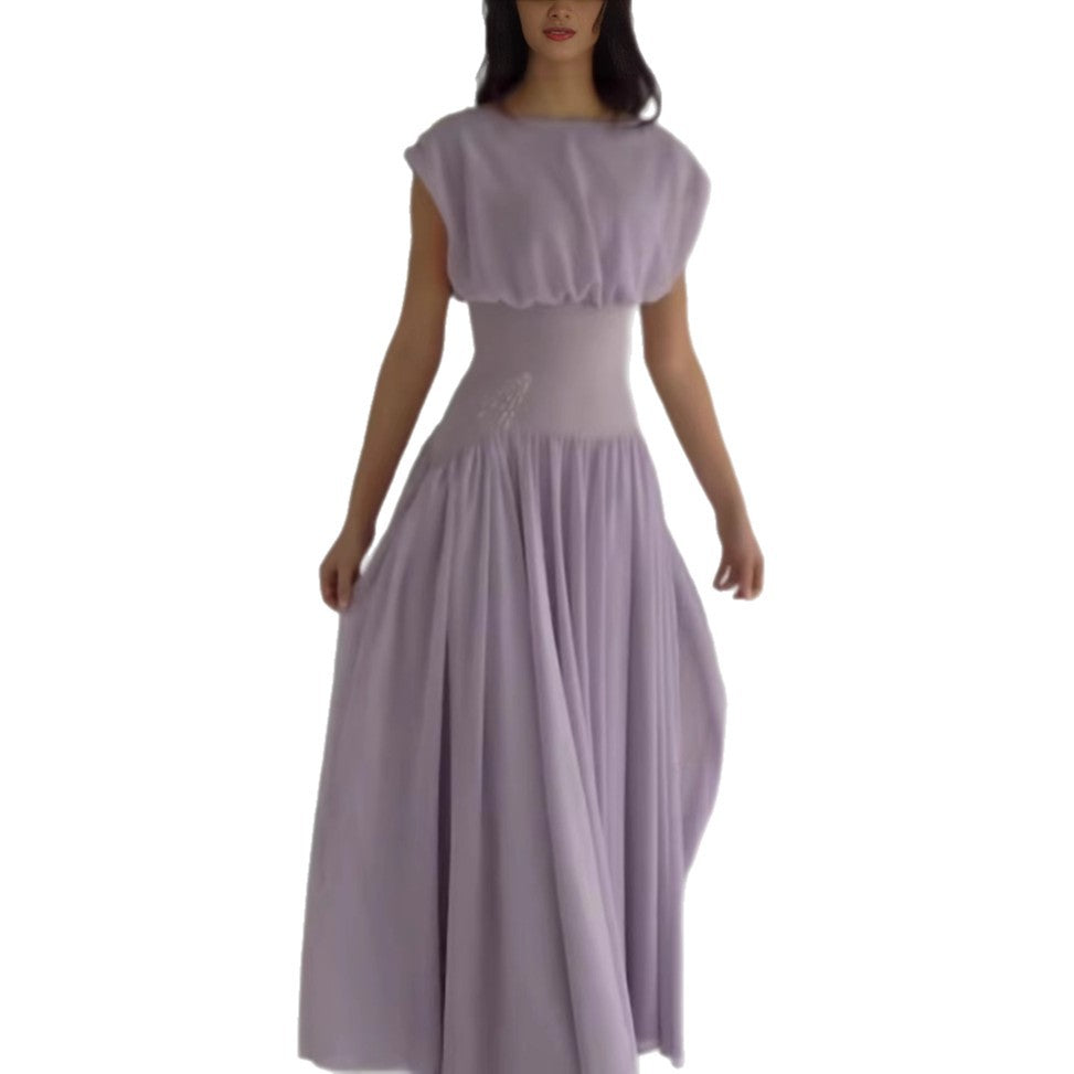 Damen Maxikleid mit eleganter Raffung und femininen Akzenten R&B