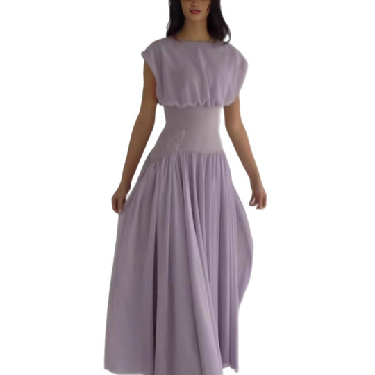 Damen Maxikleid mit eleganter Raffung und femininen Akzenten R&B