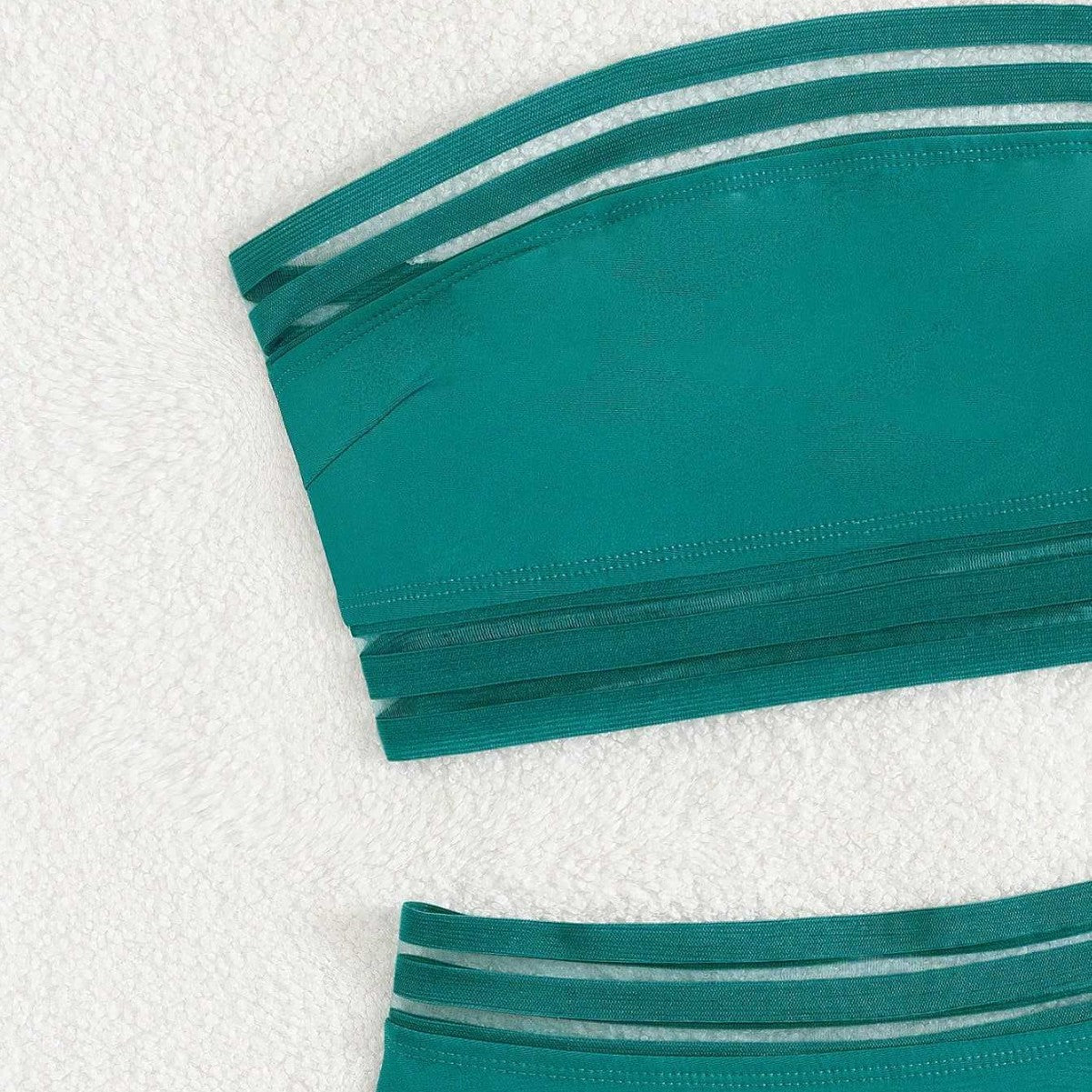 Damen Off-Shoulder Bikini-Set mit hohem Bund R&B