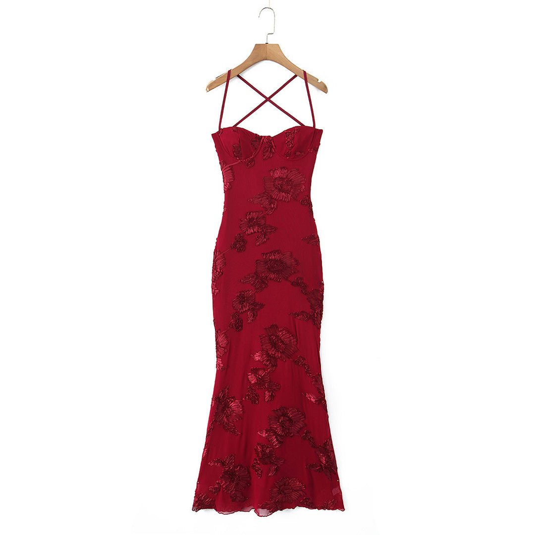 Damen Bodycon Kleid mit floralem Spitzenbesatz R&B