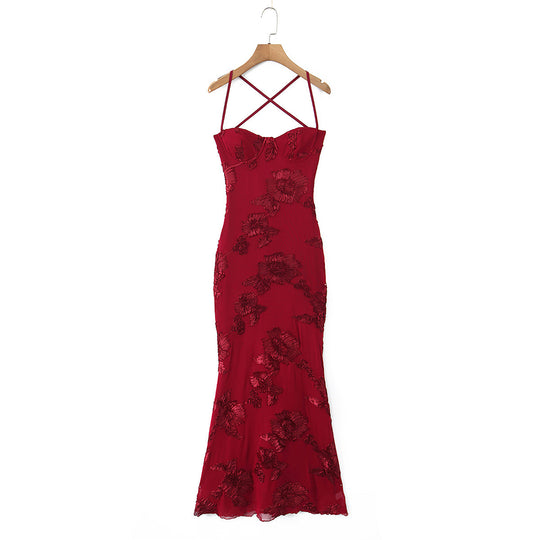 Damen Bodycon Kleid mit floralem Spitzenbesatz R&B