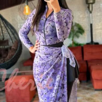 Damen Elegantes Maxikleid mit floralen Details R&B