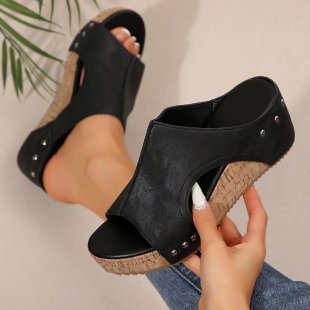 Damen Wedge-Sandalen mit komfortabler Fußbett und elegante Riemen R&B