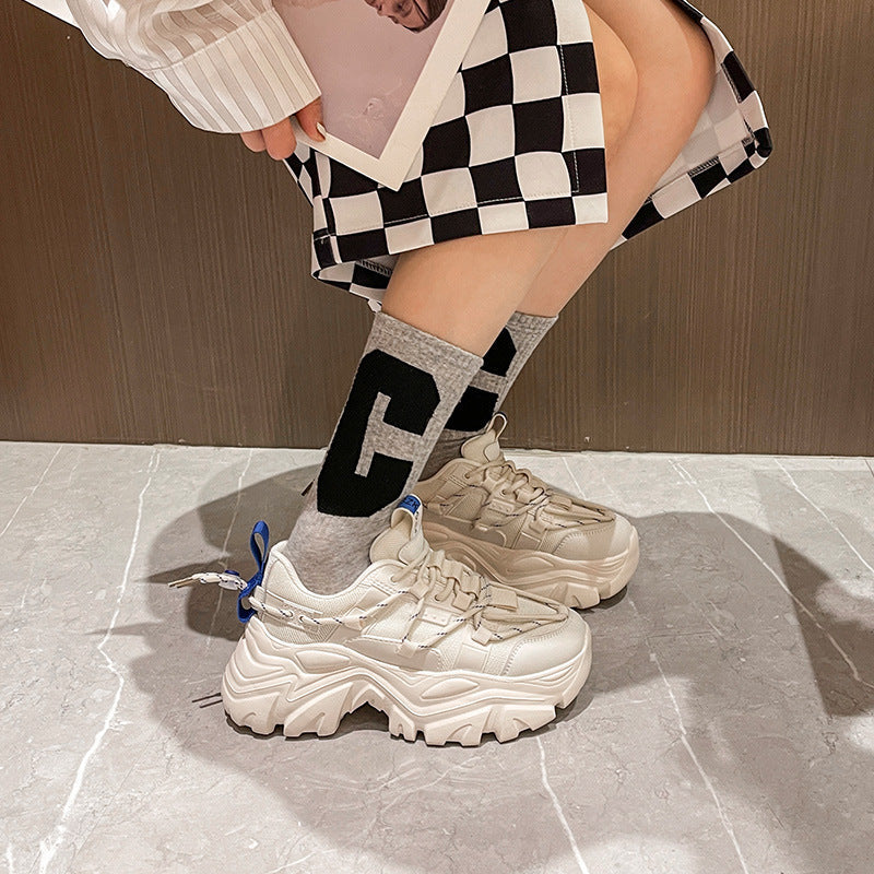 Damen Chunky Sneakers mit rutschfester Sohle und ergonomischer Dämpfung R&B