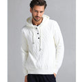 Herren stylischer Strickpullover mit Kapuze und Knopfdetails R&B