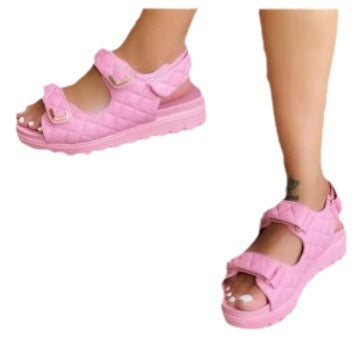 Damen Riemchen-Sandalen mit gepolsterter Sohle und verstellbarem Design R&B