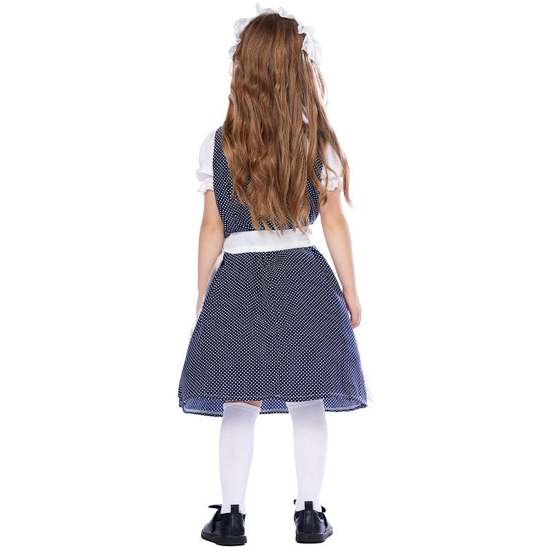 Damen nan traditionelles Dirndlkleid mit Spitzenbluse und bestickter Tüllschürze R&B