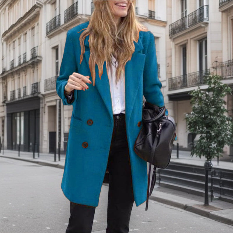 Damen Eleganter Boucle-Trenchcoat R&B
