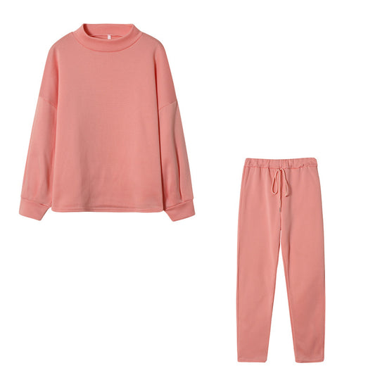 Damen Sportliches Jogginganzug-Set mit komfortablem Schnitt und hohem Kragen R&B