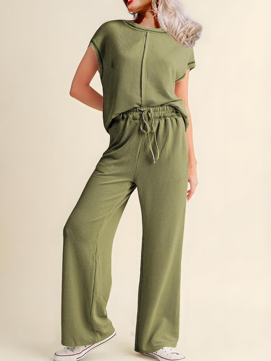 Damen gemütliches Lounge-Set mit hoher Taille R&B