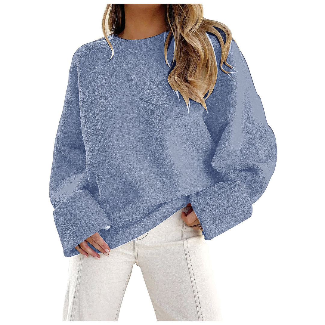 Damen Flauschiger Oversized Pullover mit breiten Bündchen R&B