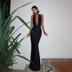 Damen Elegantes Wickelkleid mit tiefem V-Ausschnitt und figurbetonter Silhouette R&B
