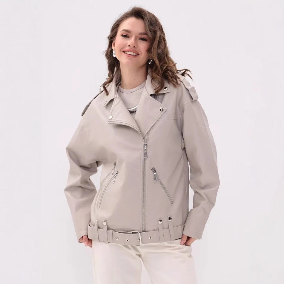 Damen modische Bikerjacke mit innovativen Details R&B