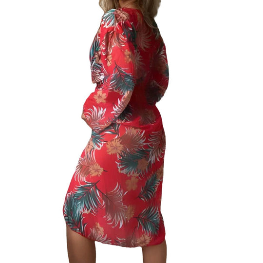 Damen luftiger Strandkimono mit floralen Motiven R&B