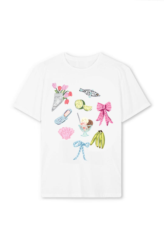 Damen T-Shirt mit farbenfrohem Motiv und kreativem Design R&B