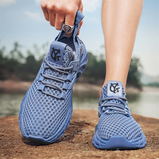 Damen Sportliche Sneakers mit atmungsaktivem Netzoberteil und stoßdämpfender Sohle R&B