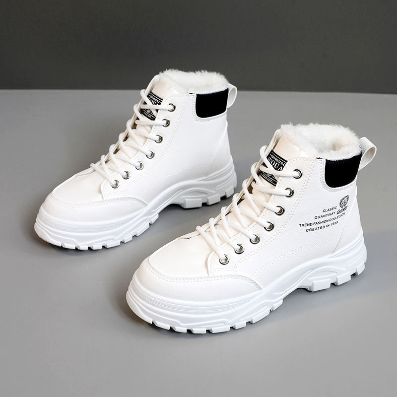 Damen Winterliche High-Top Stiefel mit warmem Fleece-Futter und rutschfester Sohle R&B