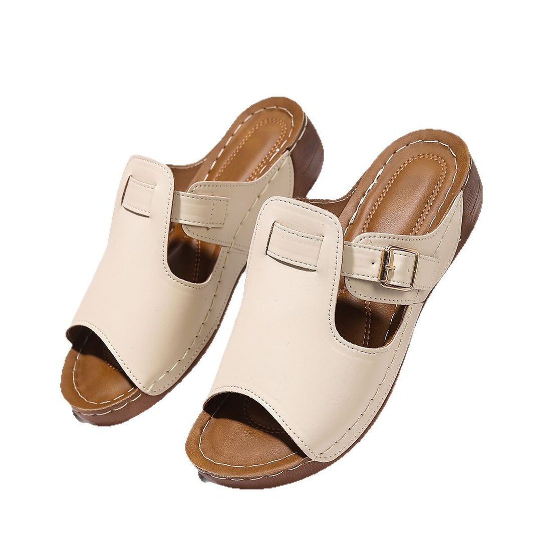Damen Offene Mules mit verstellbarem Riemen und anatomischem Fußbett R&B