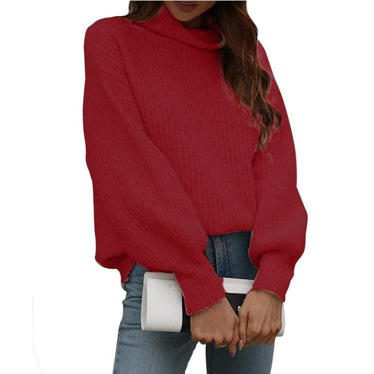 Damen Großer, gemütlicher Pullover mit weichem Rollkragen R&B