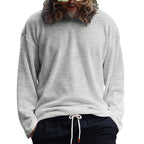 Herren lässiges Langarmshirt aus atmungsaktivem Waffelstoff