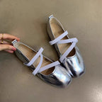 Damen Ballerinas mit modischem Riemen und komfortablem Fußbett R&B