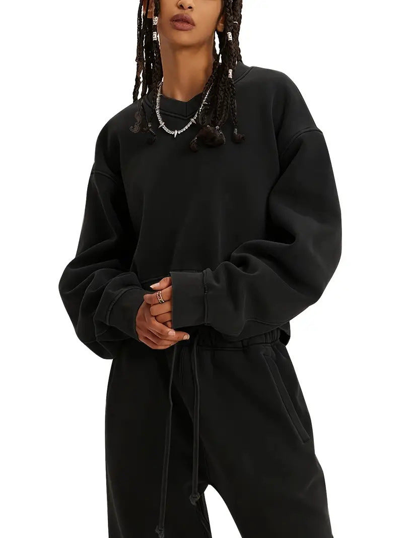 Damen lässiges Sweatshirt mit weiten Ärmeln und entspannter Passform R&B