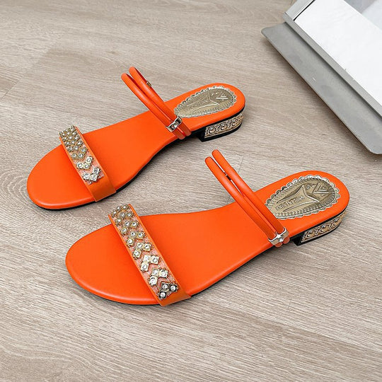 Damen glamouröse Sandalen mit funkelnden Schmuckakzenten R&B